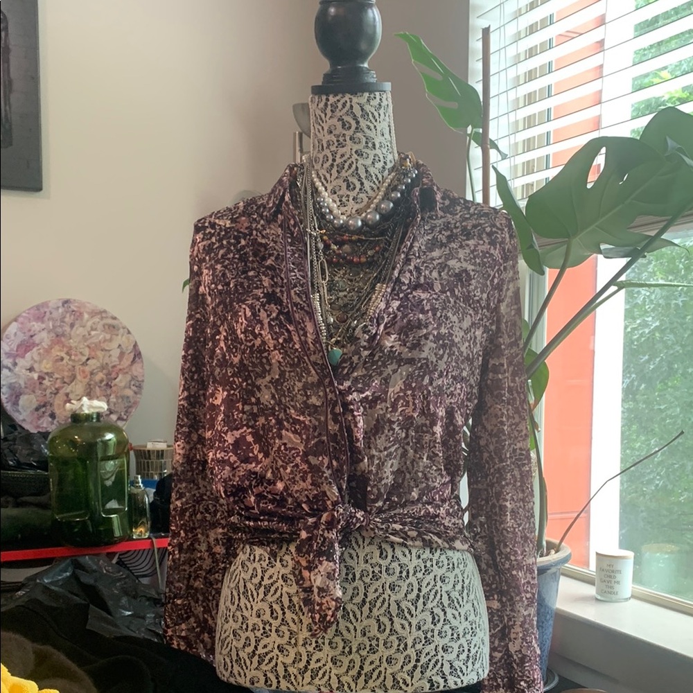 Purple Patterned Blouse